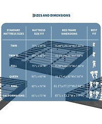 gaomon Platform Bed Frame with Wooden Slats, Floor-Standing Design, No Box Spring Needed