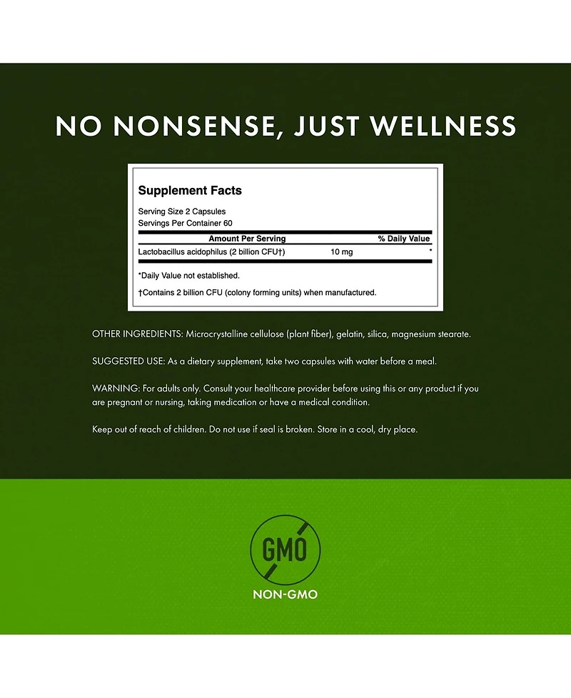 Swanson Probiotic, Digestive Health Supplement with 1 Billion Cfu per Capsule, Natural Formula, Bowel Regularity and Daily Wellness, 120 Capsules
