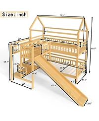 Streamdale Furniture Bunk Bed with Slide and Storage Stairs