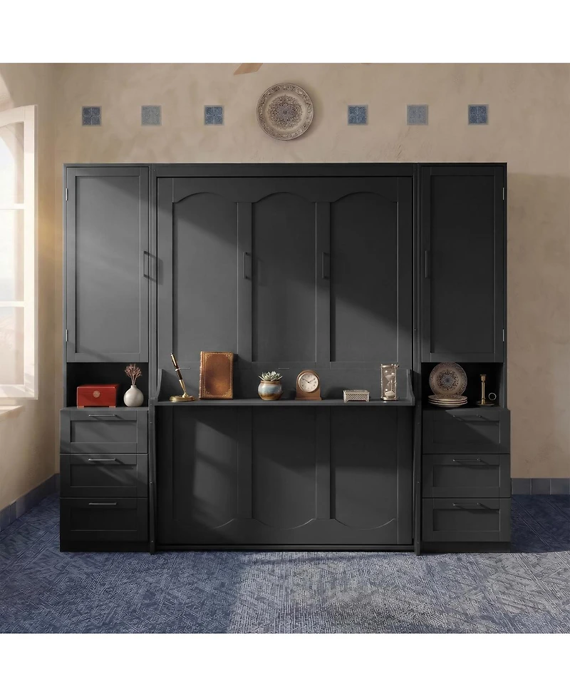 Streamdale Furniture Murphy Bed w/Closet, Drawers, Shelves