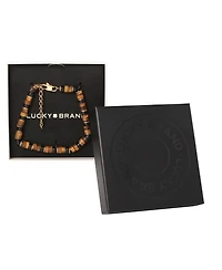 Lucky Brand Tiger Eye Heishi Stainless Steel Bead Bracelet