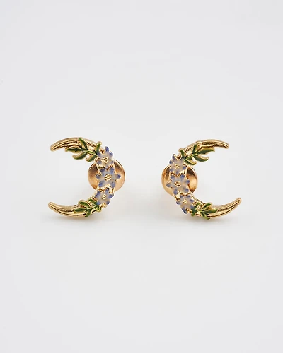 Fable England Nightshade Moon Gold Stud Earrings