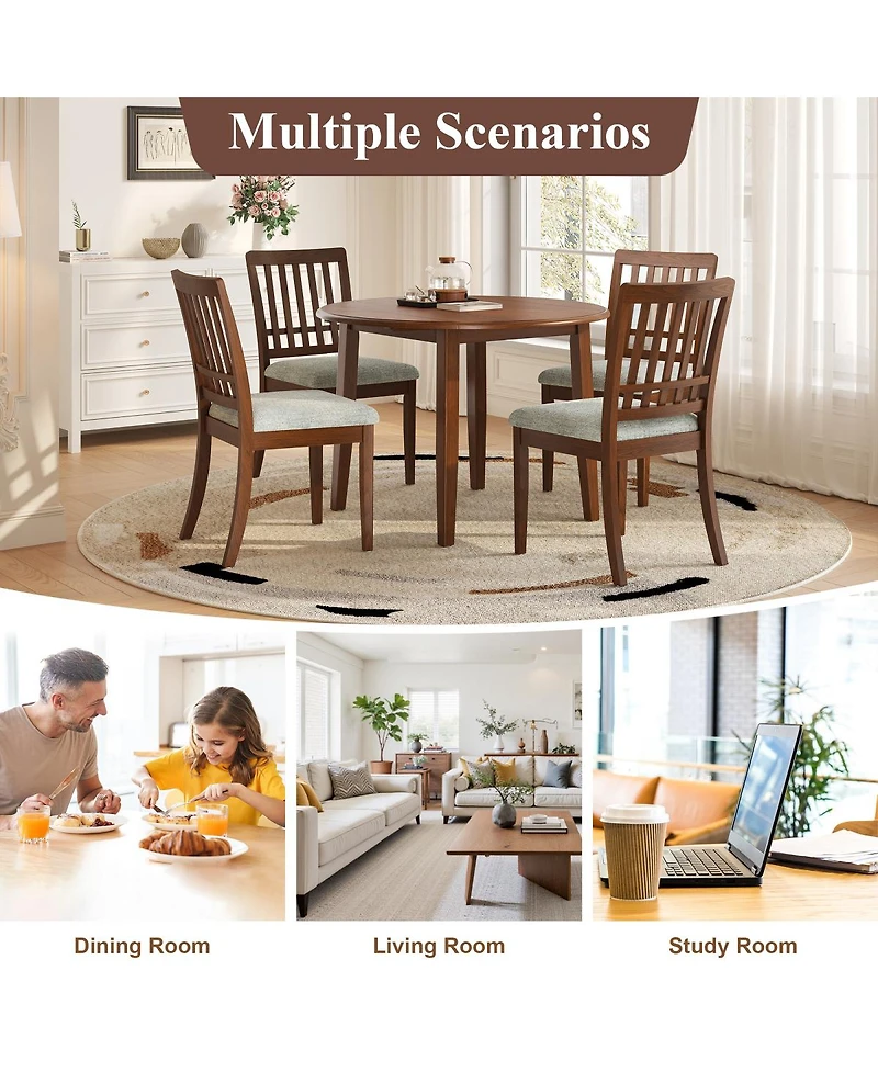 Streamdale Furniture Five Piece Round Dining Set with Four Upholstered Chairs