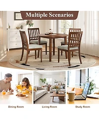 Streamdale Furniture Five Piece Round Dining Set with Four Upholstered Chairs