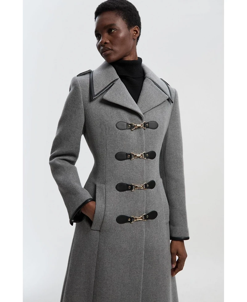 Karen Millen Women's Military Tailored Midi Coat