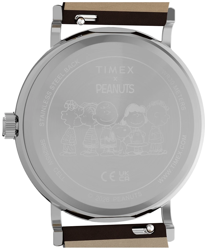 Timex Men's Quartz Analog Brown Leather Watch 38mm