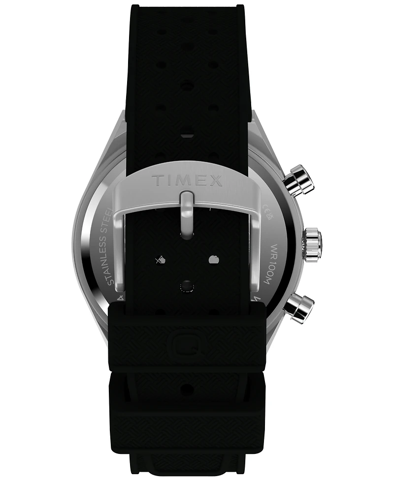 Timex Men's Quartz Chronograph Black Silicone Watch 40mm