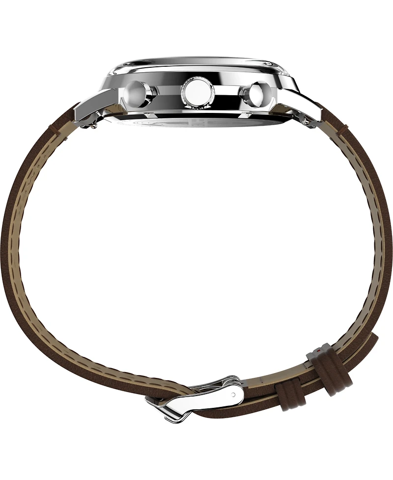 Timex Men's Quartz Chronograph Brown Leather Watch 40mm