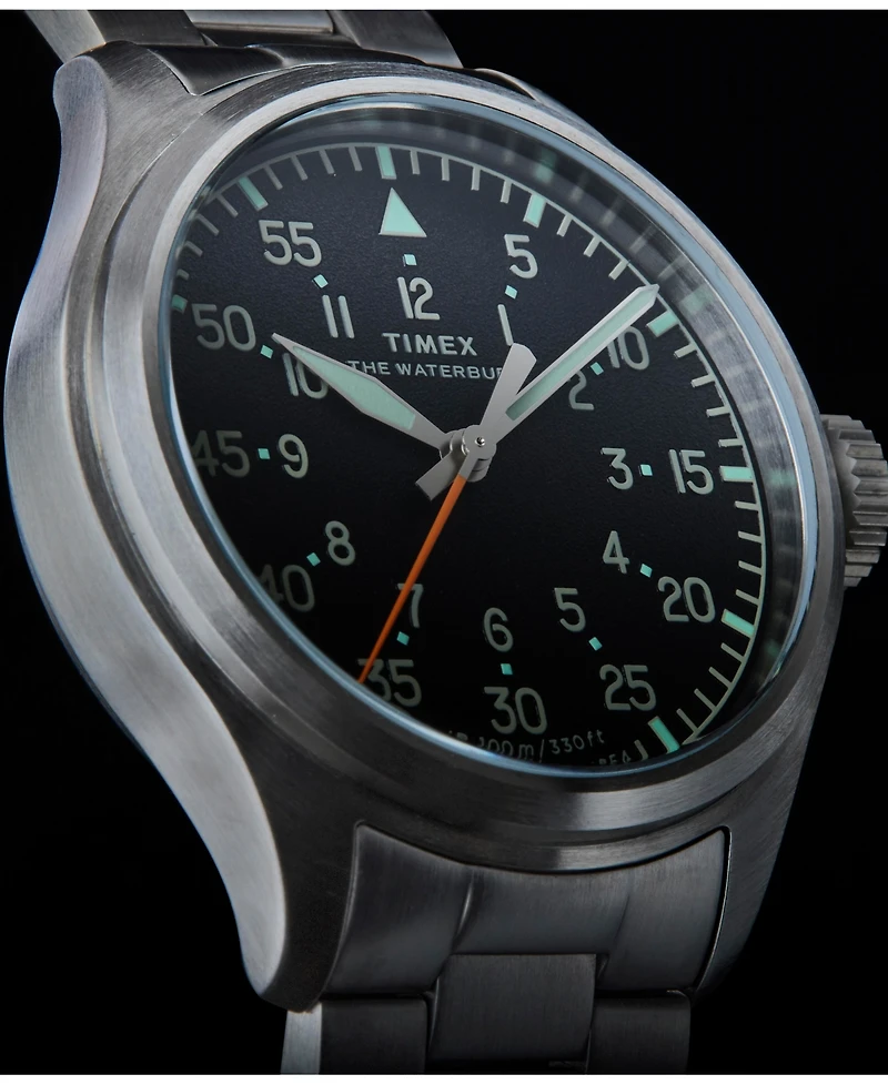 Timex Men's Quartz Analog Silver-Tone Stainless Steel Watch 41mm