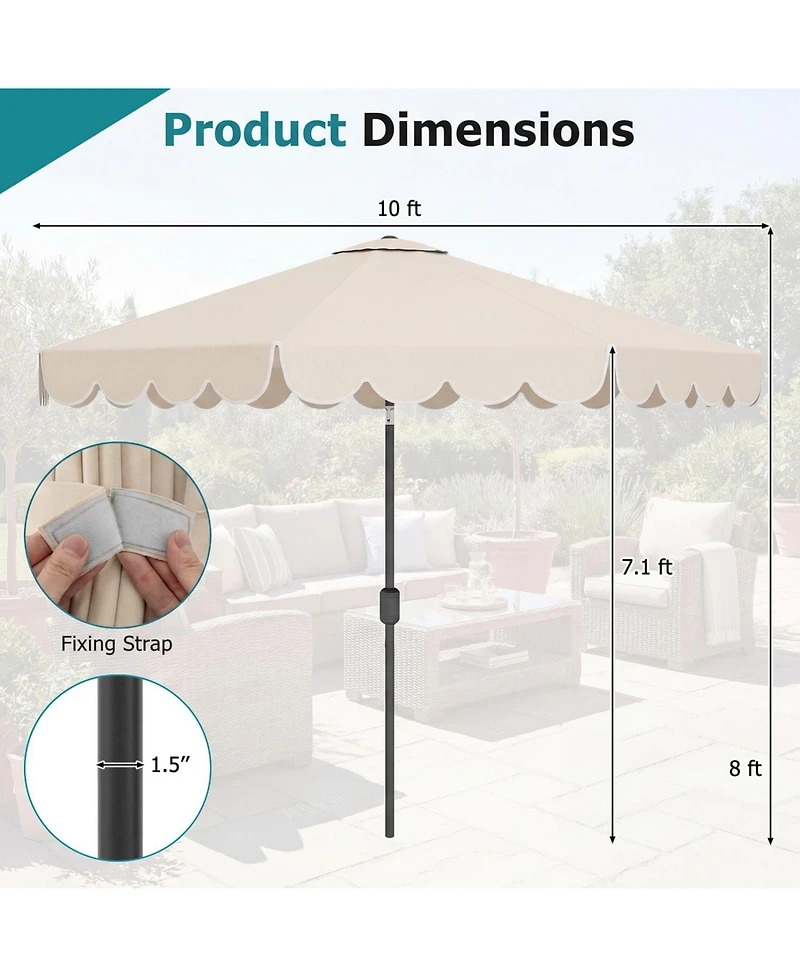 Slickblue Outdoor Patio Umbrella with Crank and Push Button Tilt Mechanism