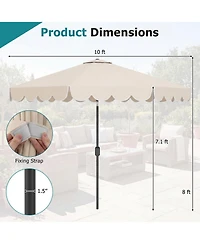 Slickblue Outdoor Patio Umbrella with Crank and Push Button Tilt Mechanism
