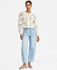 On 34th Women's Floral Pointelle Button-Front Cardigan, Macy's Exclusive