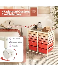 Gouun 12-Drawer Rolling Storage Cart with Lockable Casters