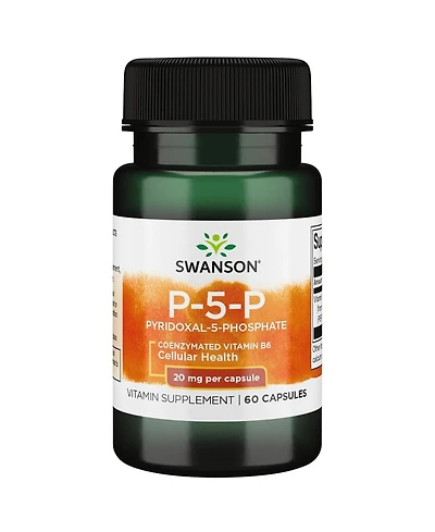 Swanson P5P Pyridoxal5Phosphate Coenzymated Vitaminb6 20 Milligrams 60 Capsules