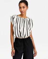 On 34th Women's Emma Striped Side-Tie Crop Bubble Top, Macy's Exclusive