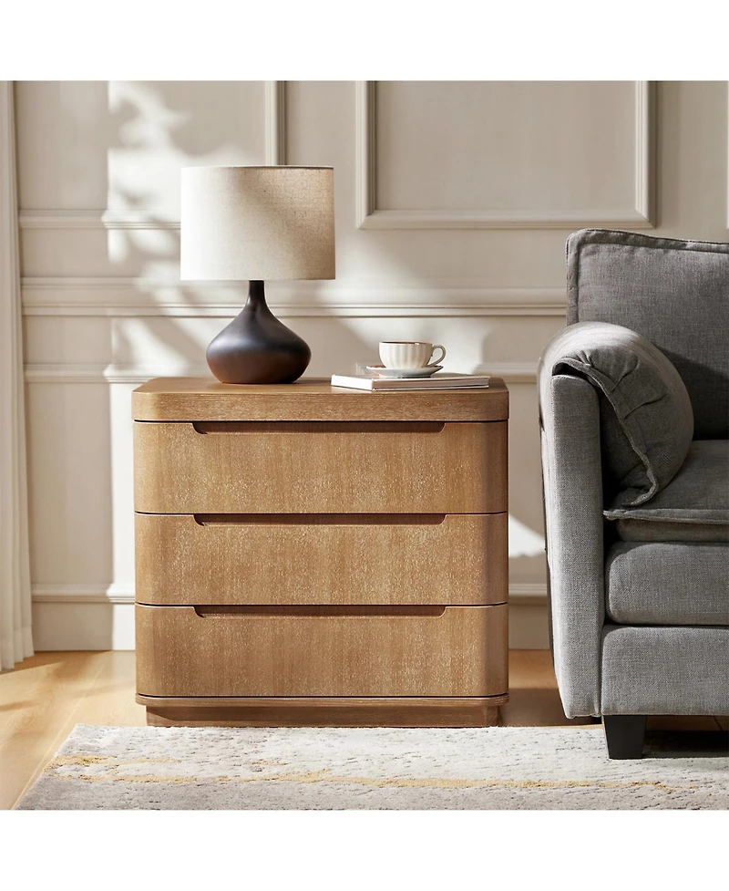 Hulala Home Waynesville Modern 25''W 3-Drawer End Table with Hidden Storage Compartment