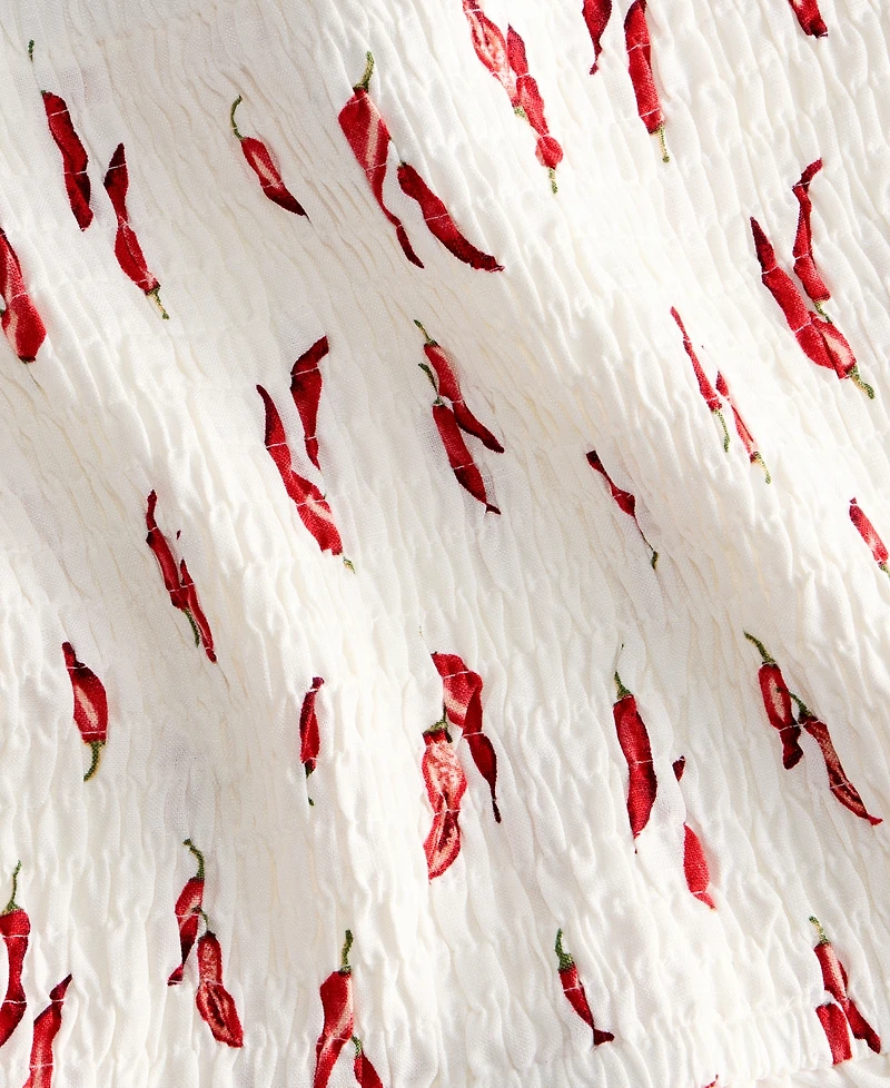 On 34th Women's Printed Linen-Blend Smocked Tank, Macy's Exclusive