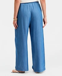 On 34th Women's Chambray Pull-On Wide-Leg Pants, Macy's Exclusive