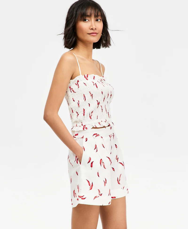 On 34th Women's Linen-Blend Tailored Pull-On Shorts, Macy's Exclusive