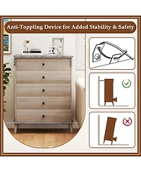 Sugift Farmhouse Chest Dresser of Drawers Tall Storage Organizer.