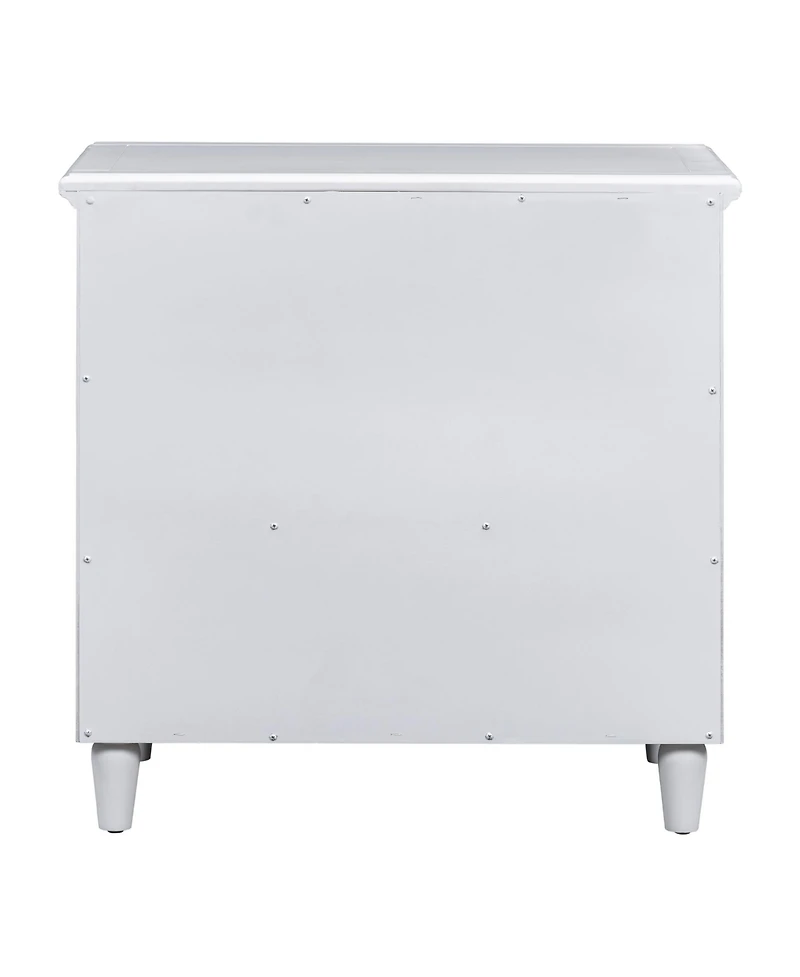 Rainsken Nightstand with 3 Drawers and Smooth Gliding Rails, Modern Wood Bedside Table with Metal Handle and Rubber Legs for Bedroom