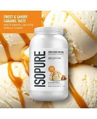 Isopure Zero Carb, Vitamin C and Zinc for Immune Support, 25g Protein, Keto Friendly, Whey Protein Isolate, Vanilla Salted Caramel, 3 Pounds