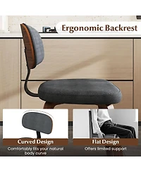 Gouun Chenille Upholstered Dining Chairs Set of 2 with Bentwood Legs and Ergonomic Backrest