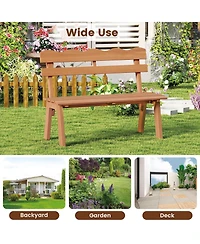 Sugift Outdoor Acacia Wood Garden Bench with Heavy Duty Capacity