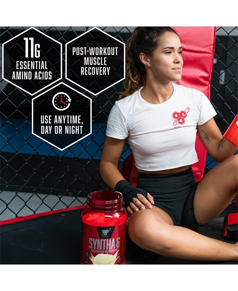 Bsn Syntha-6 Edge Protein Powder, Hydrolyzed Whey, Micellar Casein, Milk Protein Isolate, Low Sugar, 24g Protein, Strawberry Milkshake, 48 Servings