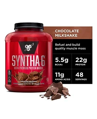Bsn Syntha-6 Whey Protein Powder with Micellar Casein, Milk Protein Isolate, Chocolate Milkshake, 48 Servings