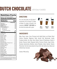 Isopure Low Carb Pure Whey Isolate Protein Powder, Lactose Free, Gluten Free, Vitamins, Dutch Chocolate, 25g Protein Per Serving, 41 Servings