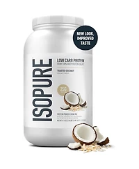 Isopure Low Carb Pure Whey Isolate Protein Powder, Lactose Free, Gluten Free, Vitamins, Toasted Coconut, 25g Protein Per Serving, 42 Servings