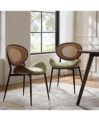 Hulala Home Pateley Mid-Century Modern Rattan Dinning Chair