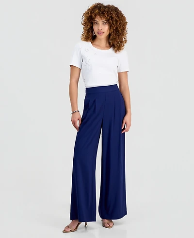 I.n.c. International Concepts Petite Pleated Pull-On Wide-Leg Pants, Macy's Exclusive