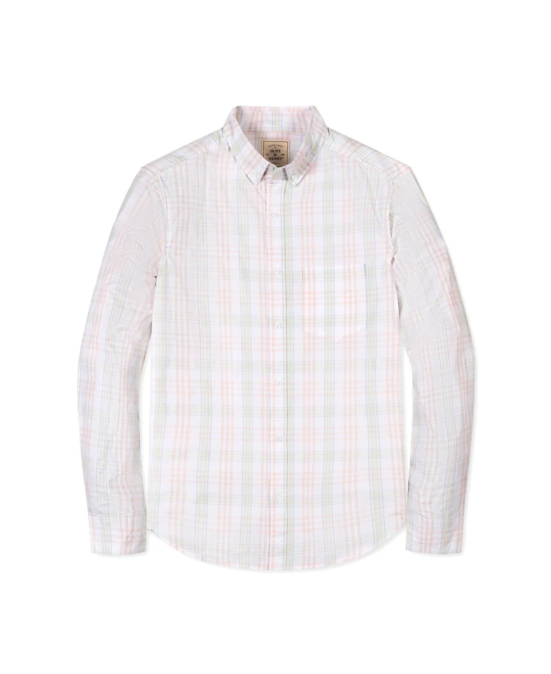 Hope & Henry Men's Organic Long Sleeve Stretch Poplin Button Down Shirt