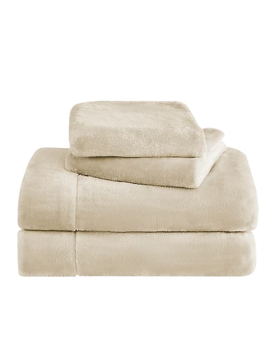 Sweet Home Collection Ultra Soft Microplush Solid Fleece -Pc. Sheet Set