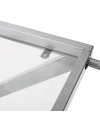 Flynama Modern Iron and Tempered Glass Bar Cart with Z-Frame, Locking Rolling Casters