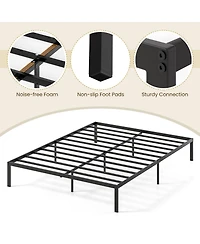 Sugift Queen Size Metal Bed Frame Heavy Duty Support Slats Mattress Foundation