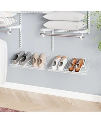 Gouun Set of 2 Wall-Mounted Metal Wire Shoe Shelves with Edge Protection