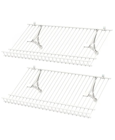 Gouun Set of 2 Wall-Mounted Metal Wire Shoe Shelves with Edge Protection