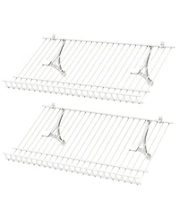 Gouun Set of 2 Wall-Mounted Metal Wire Shoe Shelves with Edge Protection