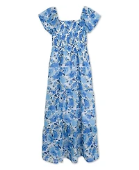 Speechless Girls' 7-16 Maxi Ruffle Square Neck Dress with Bag