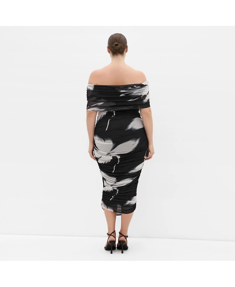 City Chic Women's Dana Mesh Blur Print Dress