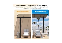 Aecojoy Outdoor Pergola Carport for Patio, Freestanding Lean-to Hardtop Gazebo.