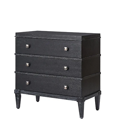 Hulala Home Taesan Transitional 28'' W 3-Drawer End Table with Charging Station