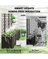 Outsunny 3PCS Self-Watering Planetr with Trellis, Automatic Watering Kit