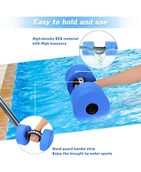 Hikeen Aquatic Exercise Dumbbells Water Dumbbell Pool Resistance Aquatic Fitness Barbells with 4 High-Density Eva Foam Pool Weights Dumbbells