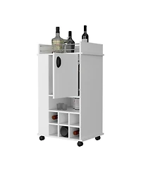 flynama Bar Cart with 2 Cabinets with Casters Finish