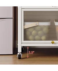 Flynama 65" Tall 5-Tier Kitchen Bakers Rack with Flip Door Cabinet, Microwave Stand and Coffee Bar Storage