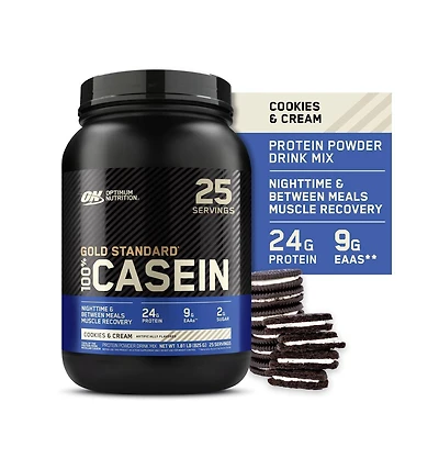 Optimum Nutrition Gold Standard Micellar Casein Protein, Cookies and Cream, 1.81lb